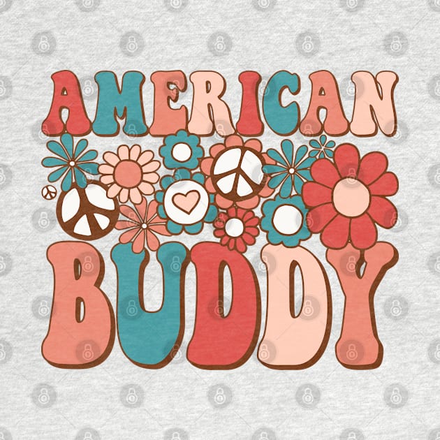 Retro Groovy American Buddy Matching Family 4th of July by BramCrye